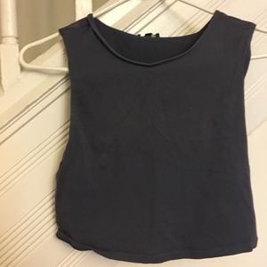 Express thick strap tank, cropped, slate blue